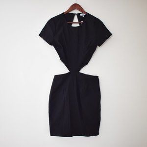 Tobi little black dress, backless with cutout sides & short sleeves